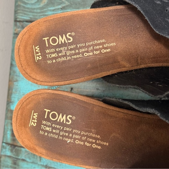 Toms Slide Open Toe Majorea Perforated Suede Mule Sandals Size 12 - Picture 8 of 11